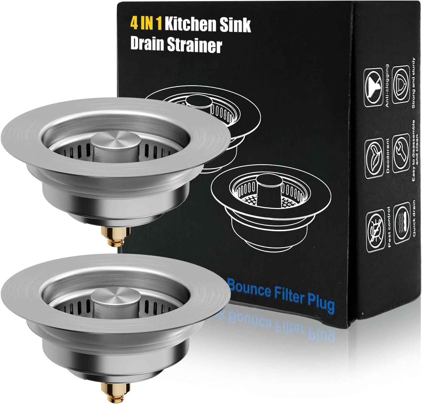 Stainless Steel Strainer - Kitchen Sink Drain Strainer, 4 in