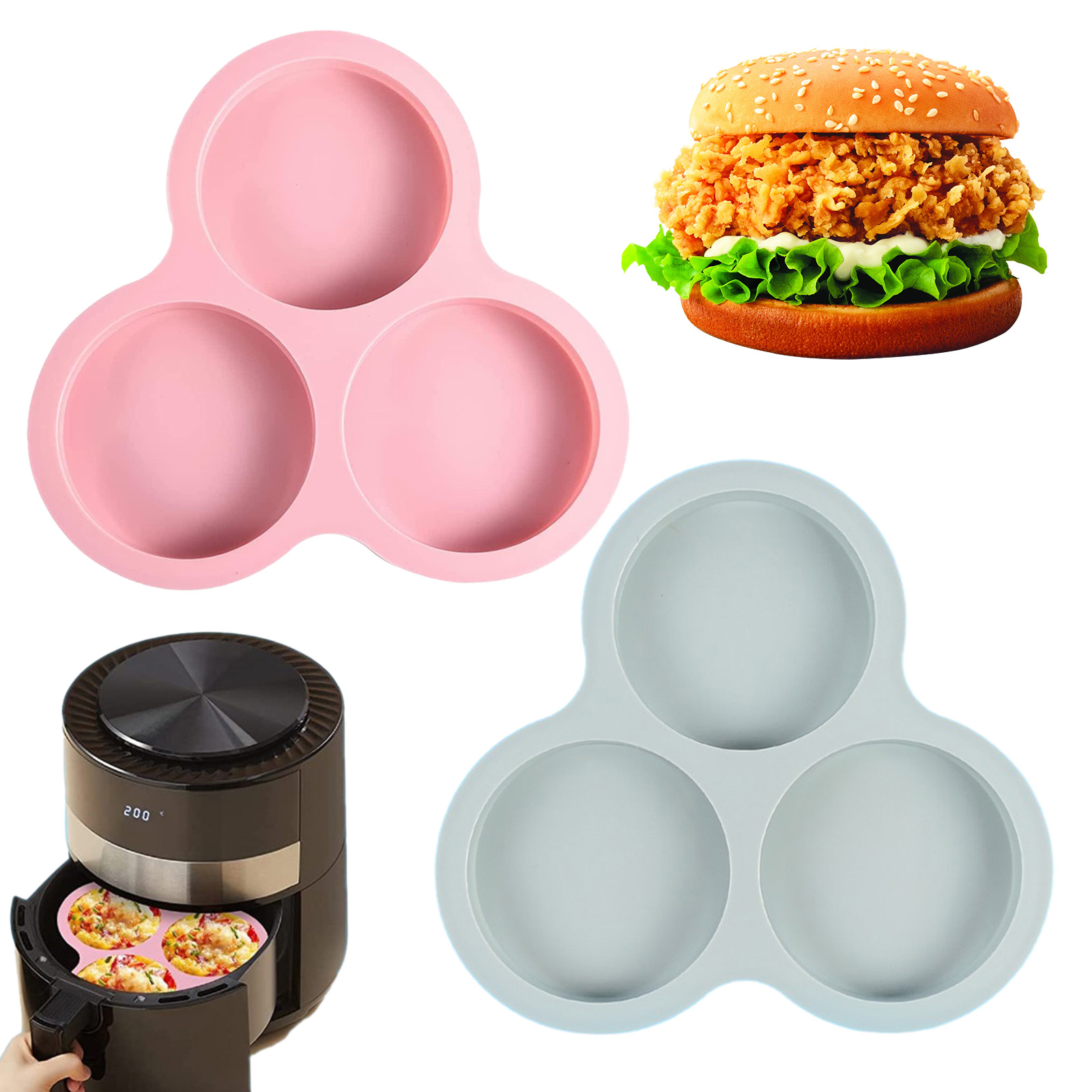 Kitchen Gadgets You Need - 1/2pcs Silicone Air Fryer Egg Pan