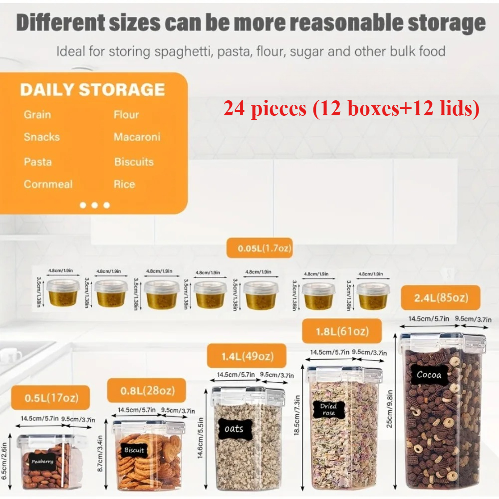 24Pcs Food Storage Containers  – Kitchen Gadgets Everyone Needs recenzja i cena
