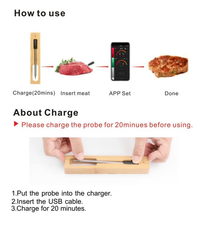 Newest Wireless Meat Food Ther – Kitchen Gadgets List recenzja i cena