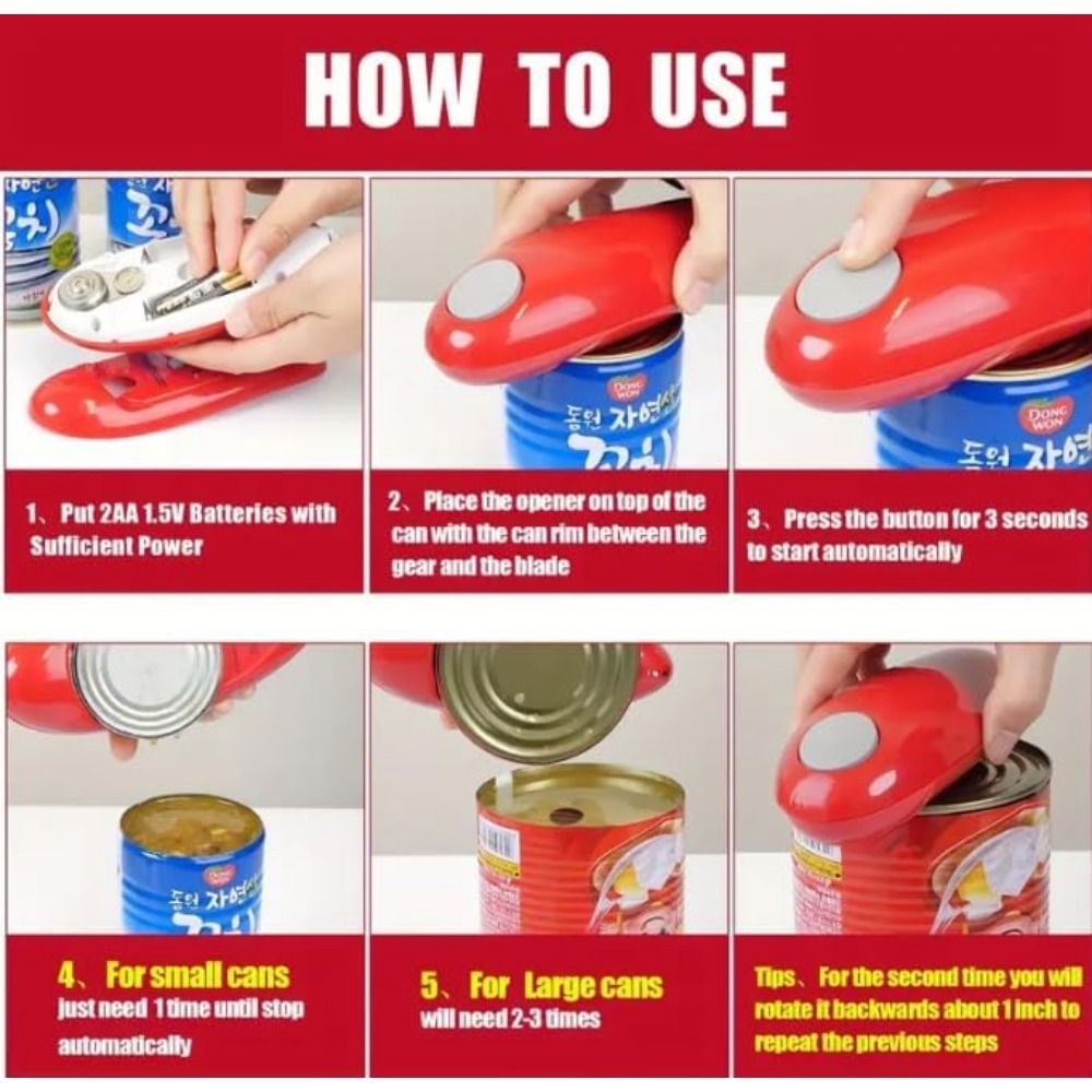 1pc Red Electric Can Opener Bo – Electric Can Opener recenzja i cena