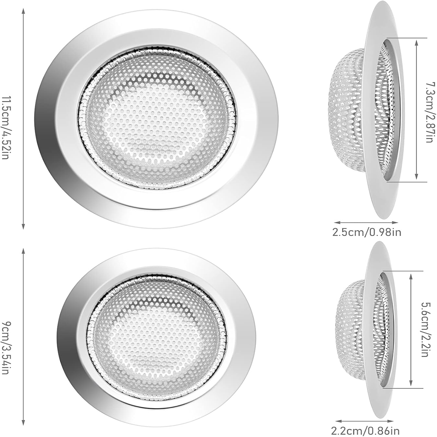 2Pcs Kitchen Sink Drain Strain – Stainless Steel Strainer recenzja i cena