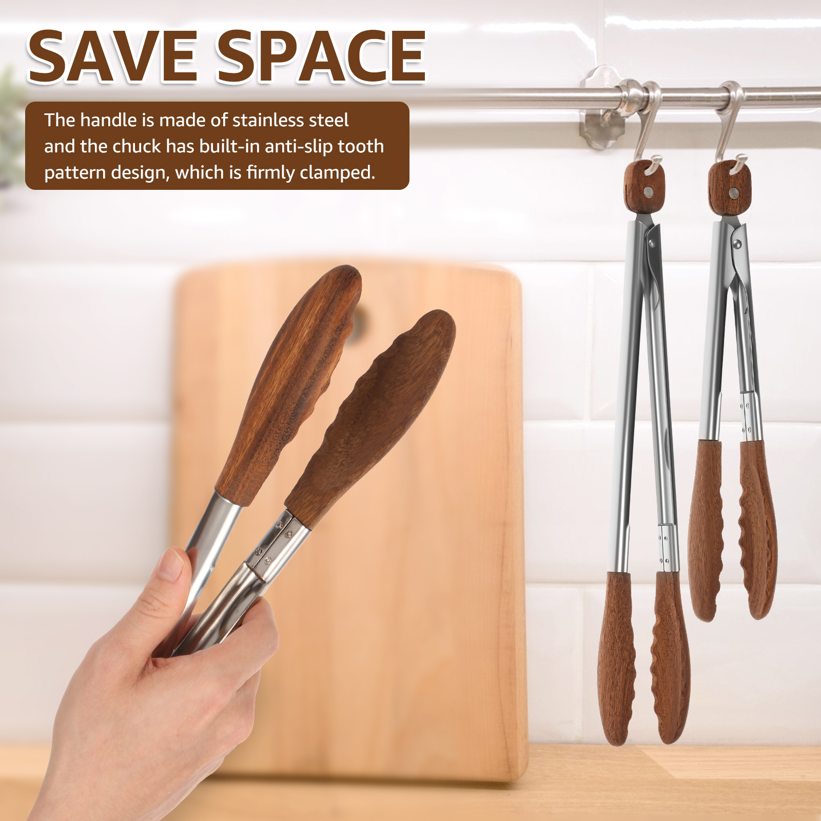 2/3 Pcs Food Tongs Walnut Wood – Kitchen Gadgets You Need recenzja i cena