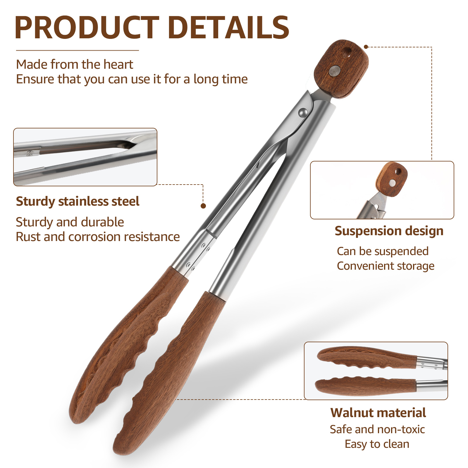 2/3 Pcs Food Tongs Walnut Wood – Kitchen Gadgets You Need recenzja i cena