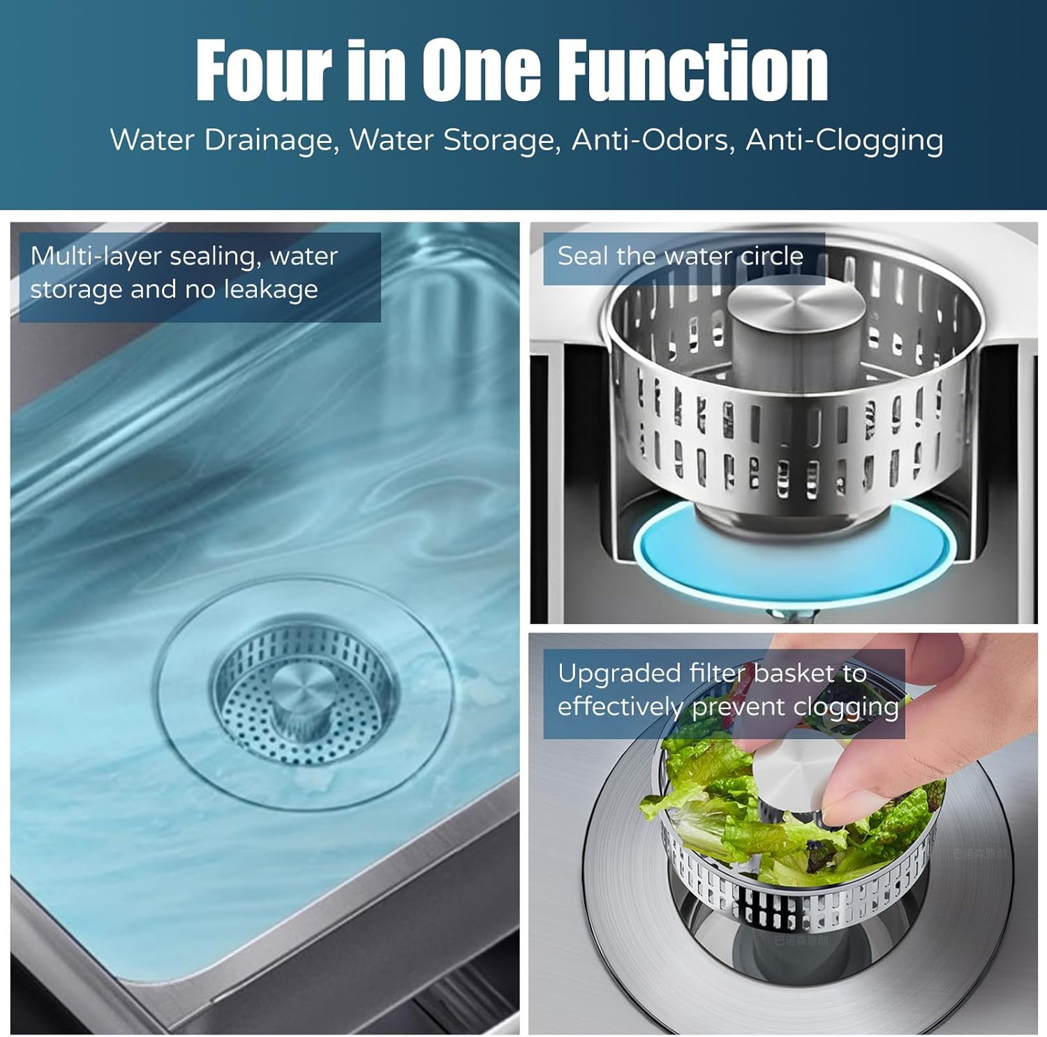Kitchen Sink Drain Strainer, 4 – Stainless Steel Strainer recenzja i cena