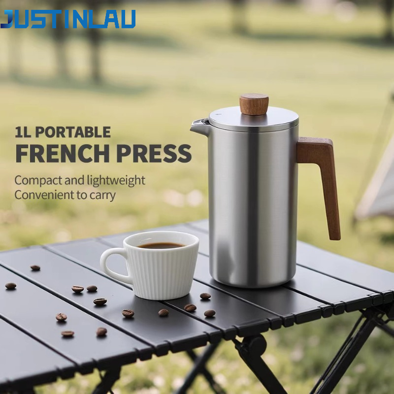 JUSTINLAU 1000ml Stainless Ste – French Press Coffee Maker recenzja i cena