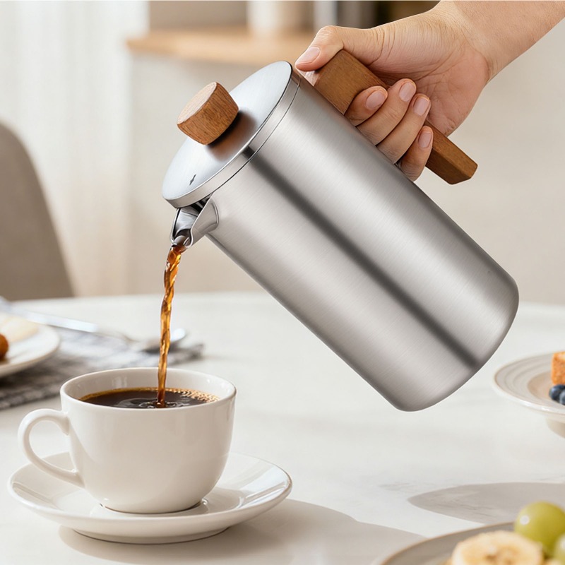 JUSTINLAU 1000ml Stainless Ste – French Press Coffee Maker recenzja i cena
