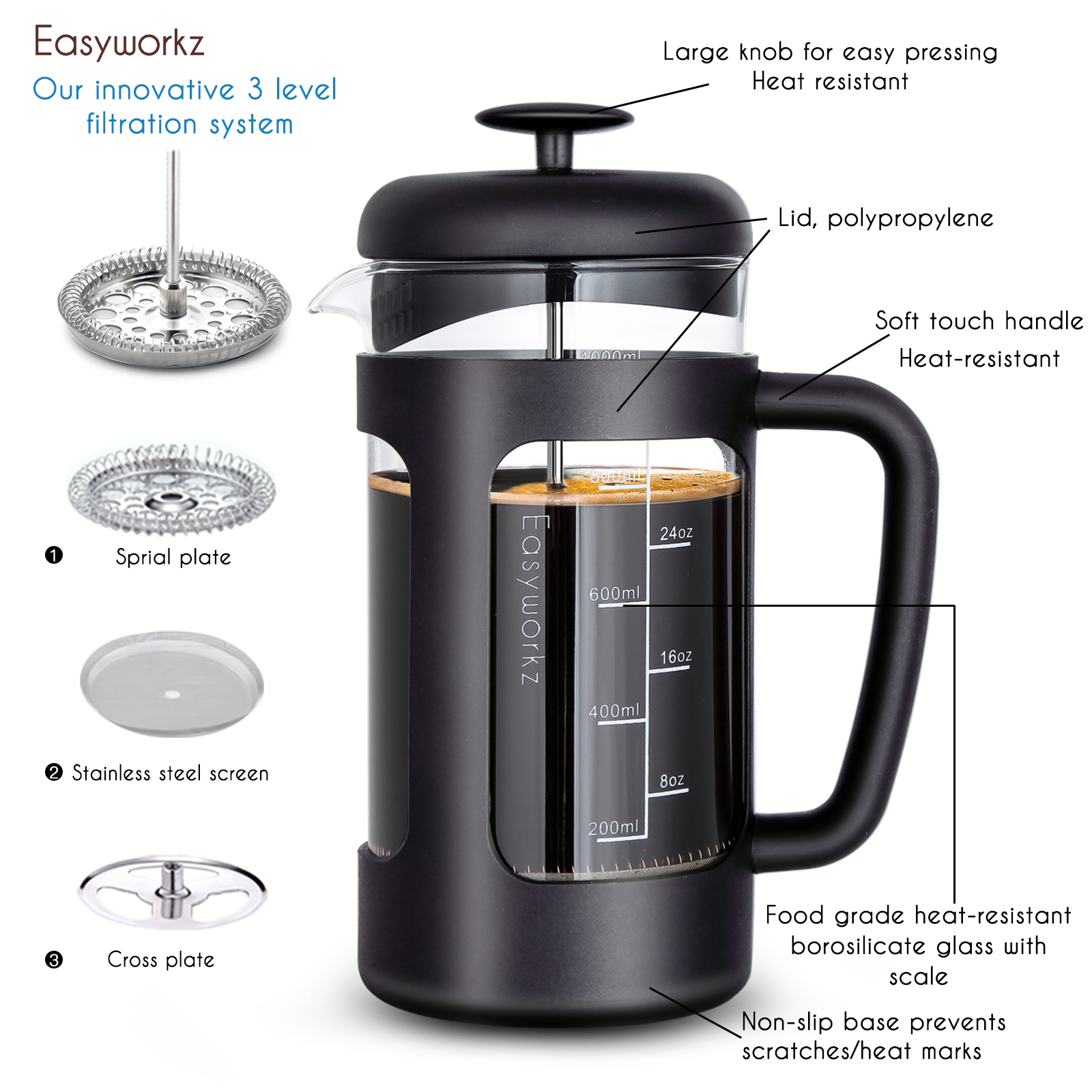 Easyworkz French Press  Coffee – French Press Coffee Maker recenzja i cena
